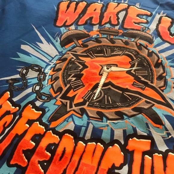 WWE Wake Up it’s Feeding Time Blue T-Shirt Ryback - Picture 8 of 8